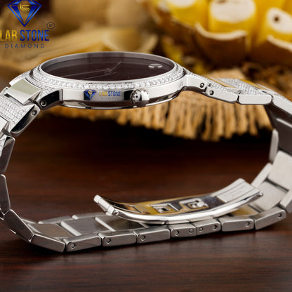 3.40 CT TDW Round Cut Diamond men's Watch