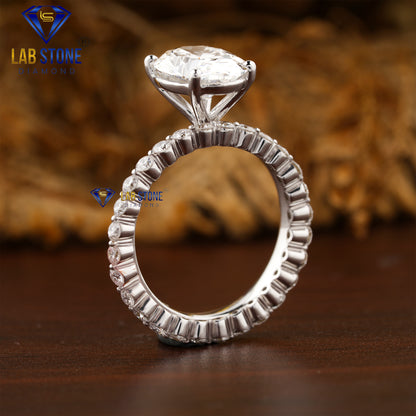 2.80 TDW Round & Oval Cut Diamod Women's Engagement Ring with Band