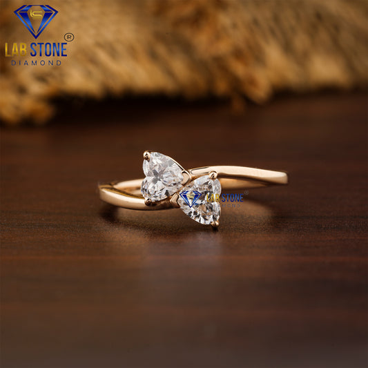 1.00 TDW Heart Cut Women’s Diamond Engagement Ring