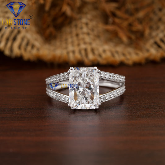 3.25 TDW Radiant & Round Cut Diamond Women's Engagement Ring