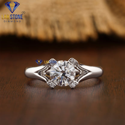 1.02 TDW Round Cut Women’s Diamond Engagement Ring