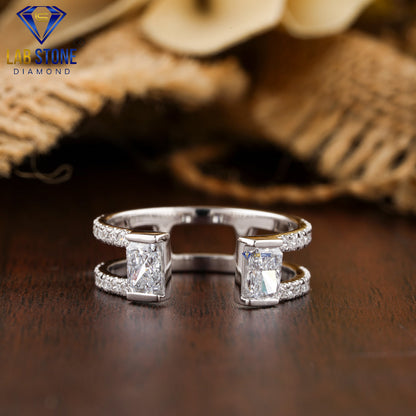 1.13 TDW Radiant & Round Cut Women’s Engagement Diamond Ring