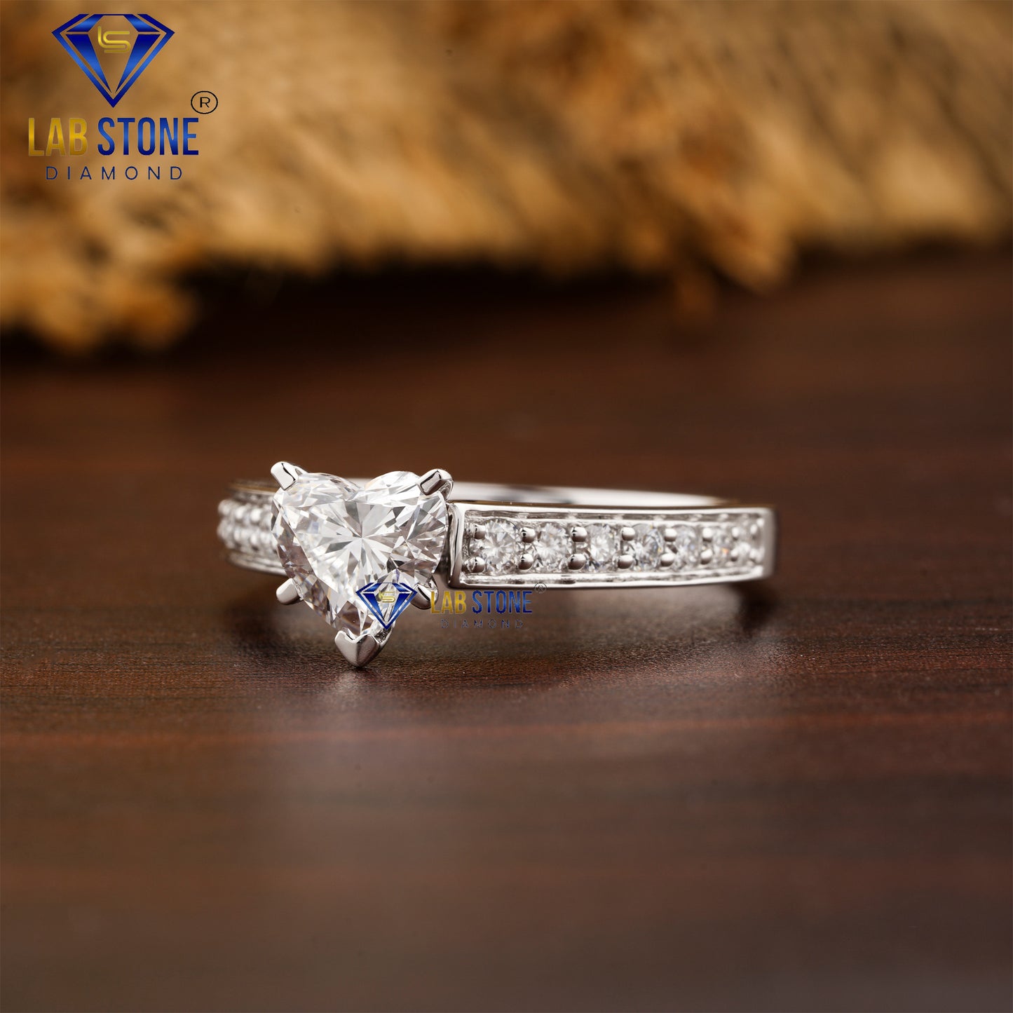 1.56 TDW Heart & Round Cut Women’s Engagement Diamond Ring