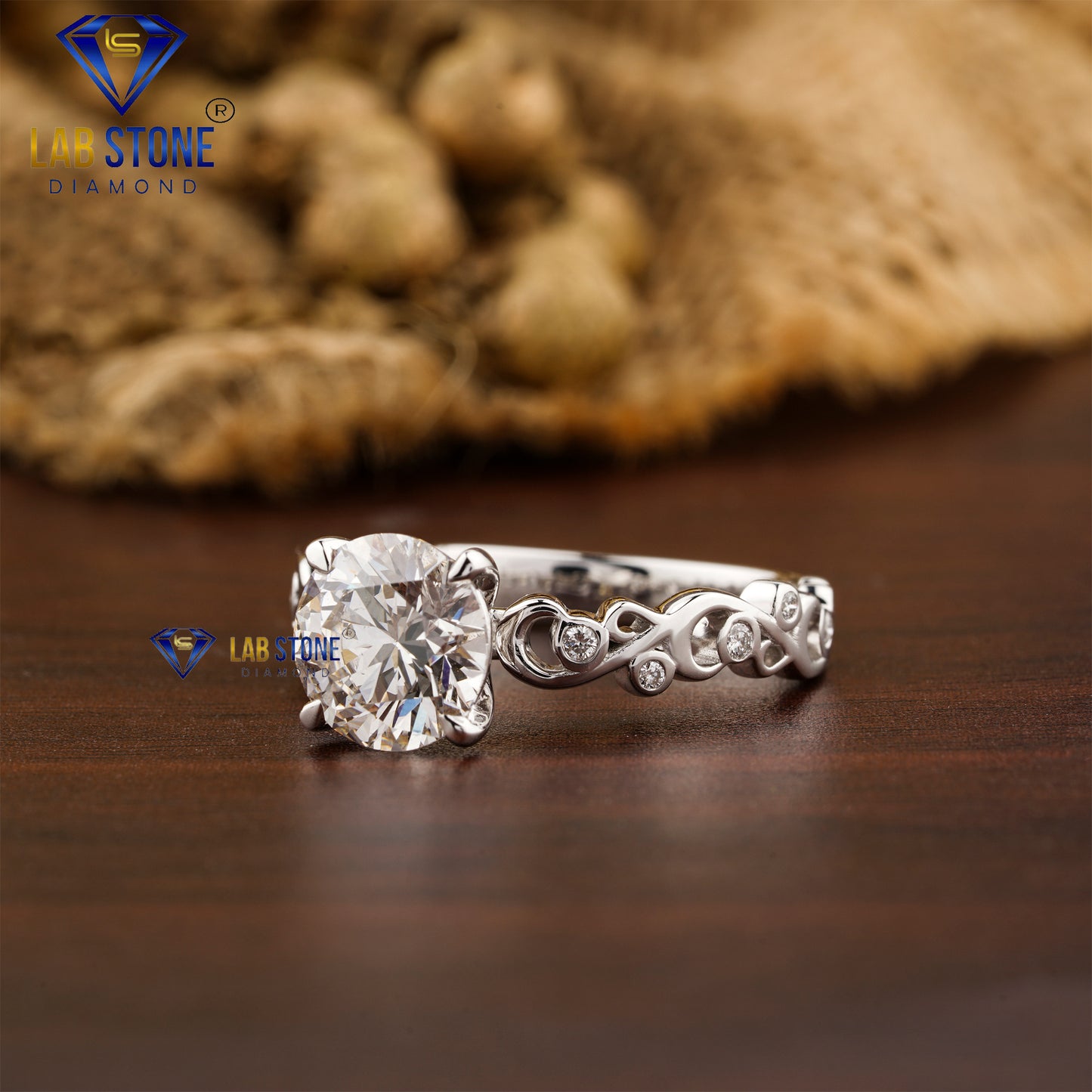 2.09 TDW Round Cut Women’s Diamond Engagement Ring