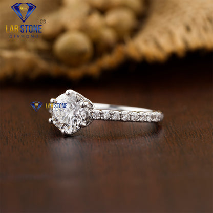 1.76 TDW Round Cut Women's Engagement Diamond Ring