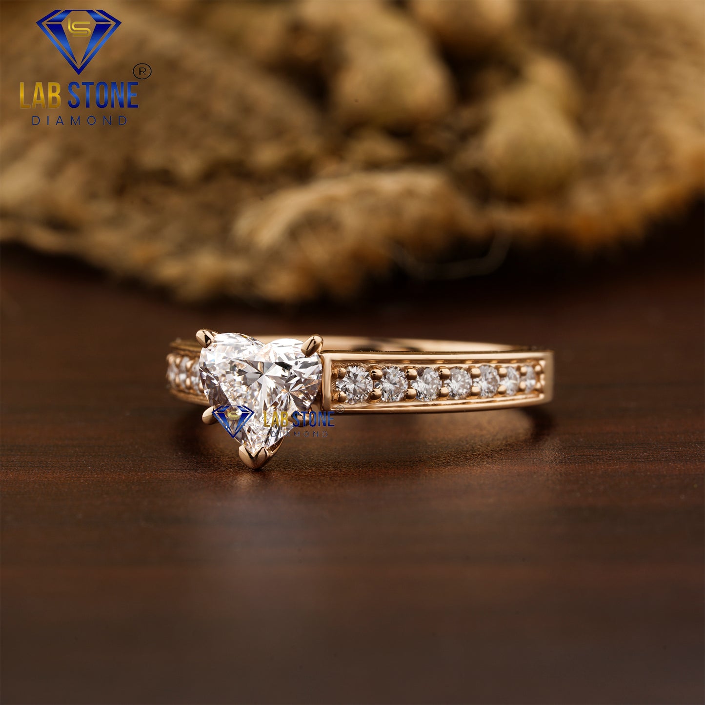1.51 TDW Heart & Round Cut Women’s Engagement Diamond Ring