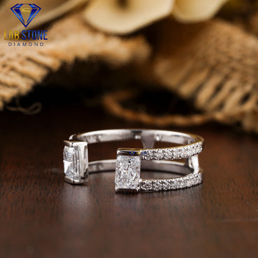 1.13 TDW Radiant & Round Cut Women’s Engagement Diamond Ring