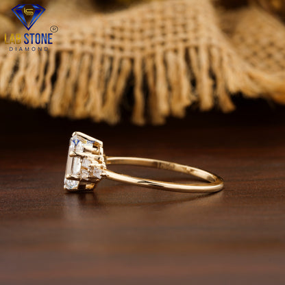 1.33 TDW Emerald & Baguette Cut Women’s Engagement Diamond Ring