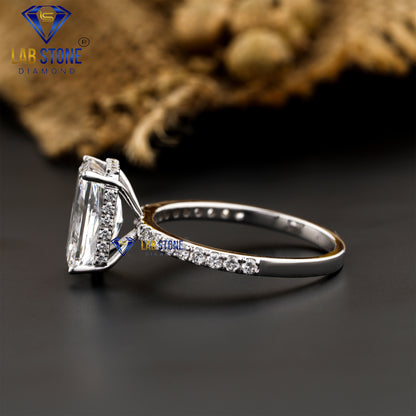 3.62 TDW Radiant & Round Cut Women's Engagement Diamond Ring