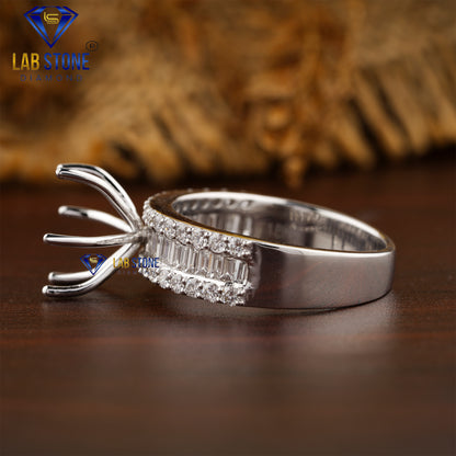 0.80 TDW Round & Baguette Cut Diamond Women’s Engagement Ring