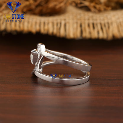 0.93 TDW Marquise & Round Cut Women's Engagement Diamond Ring