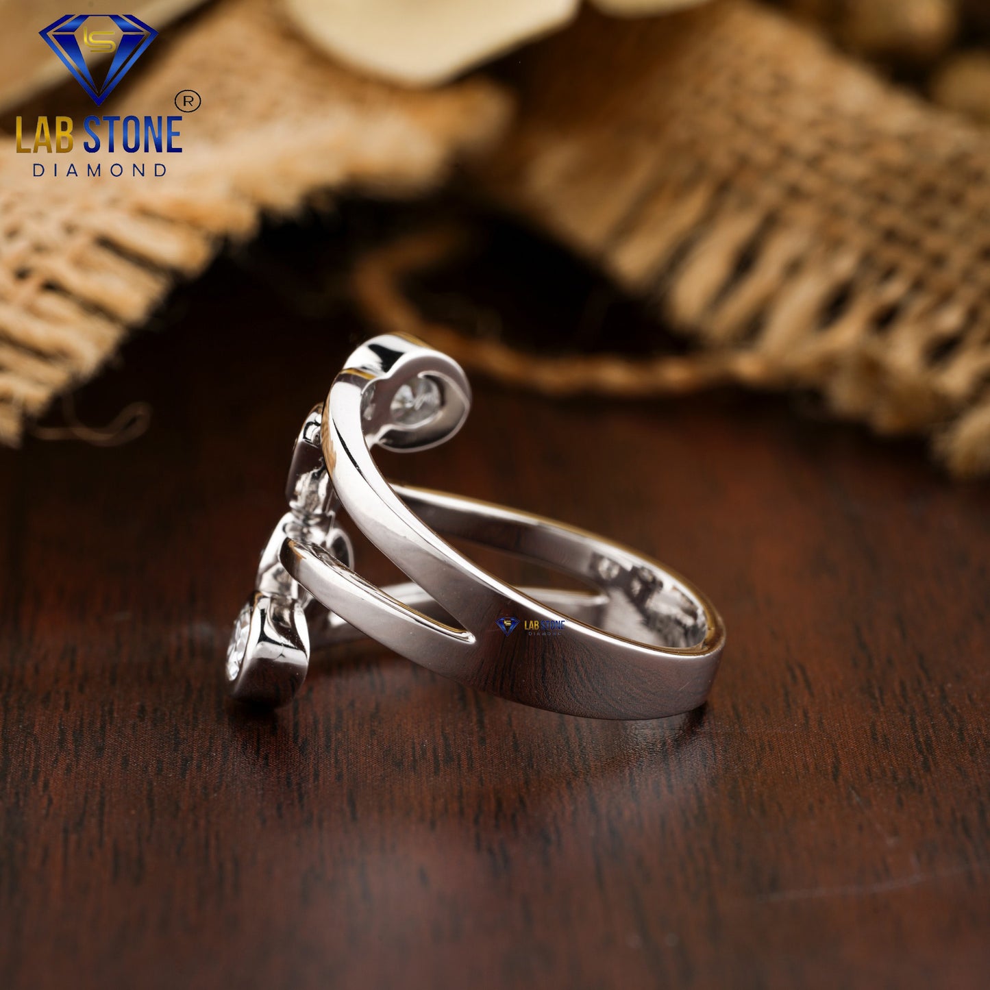 1.28 TDW Pear & Oval Cut Women’s Engagement Diamond Ring