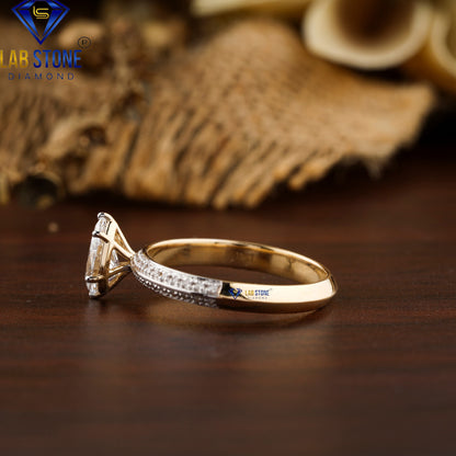 0.96 TDW Pear & Round Cut Diamond Women's Ring