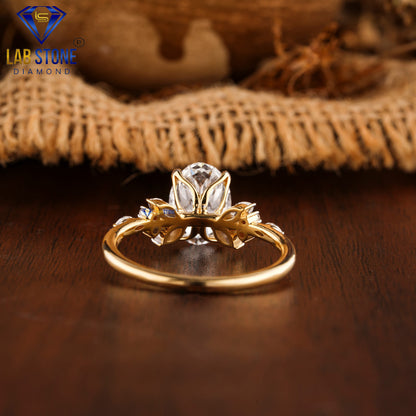 2.20 TDW Oval, Marquise & Round Cut Women’s Engagement Diamond Ring