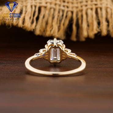 1.33 TDW Emerald & Baguette Cut Women’s Engagement Diamond Ring