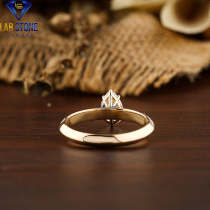 0.96 TDW Pear & Round Cut Diamond Women's Ring