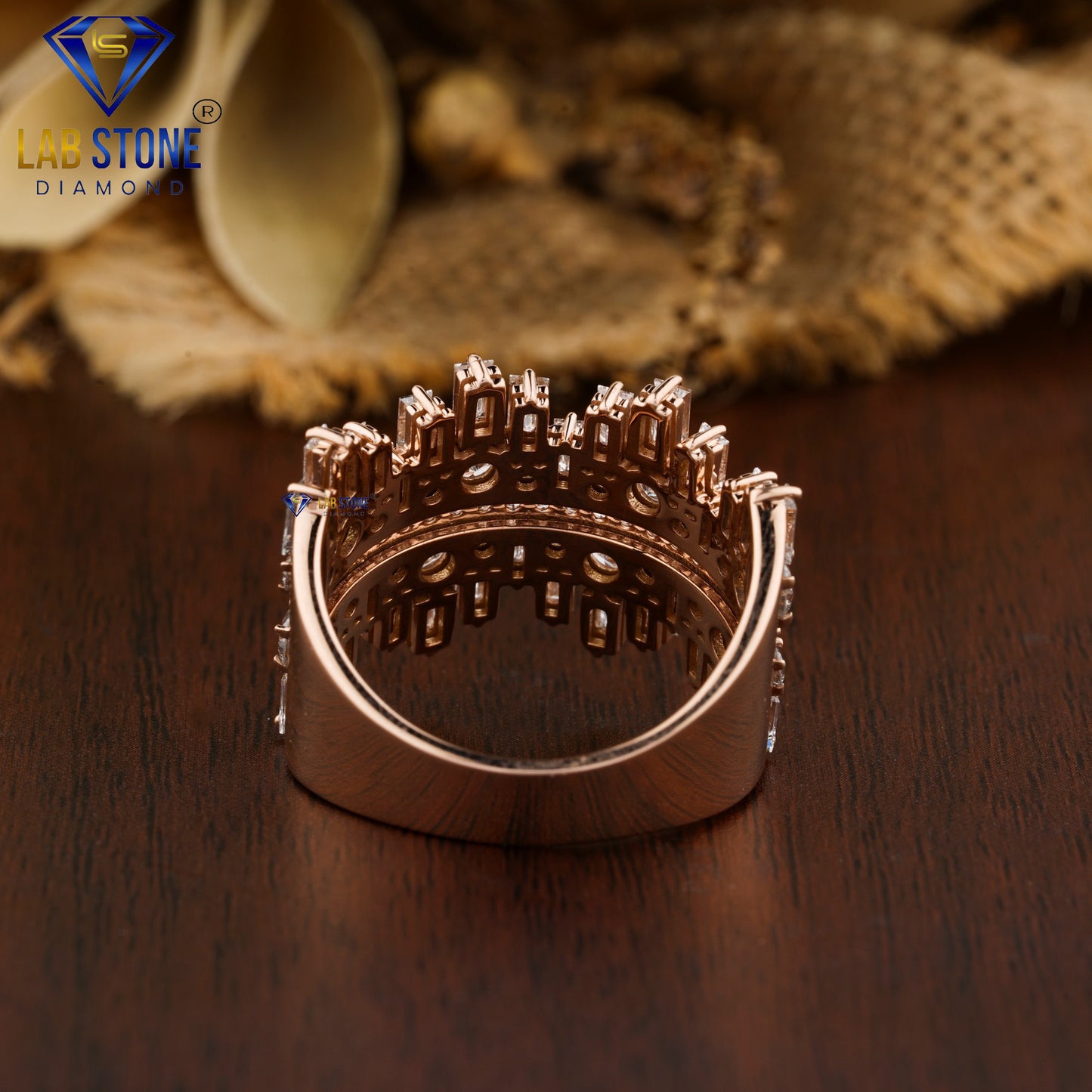 3.35 TDW Baguette & Round Cut Women’s Engagement Diamond Ring