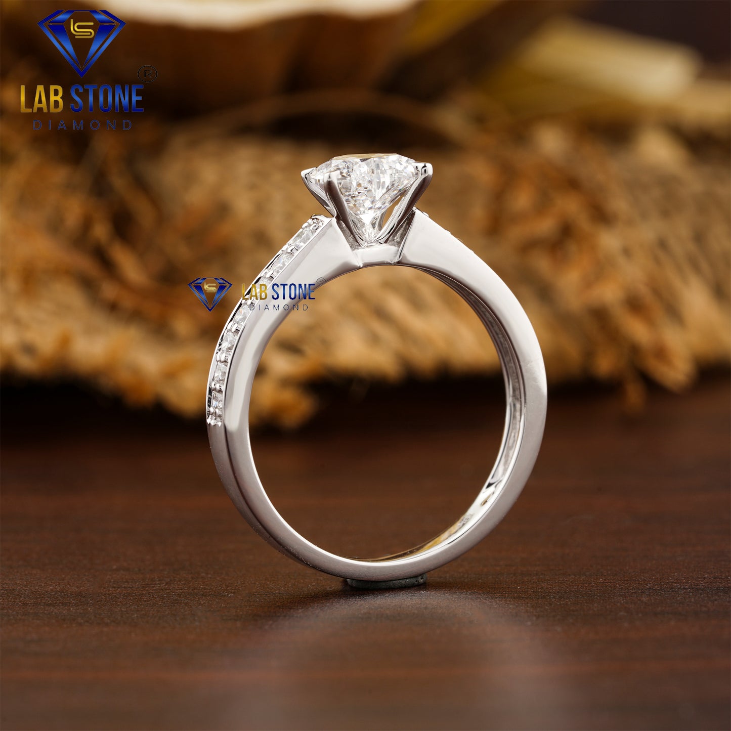 1.56 TDW Heart & Round Cut Women’s Engagement Diamond Ring