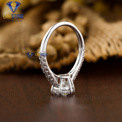 1.76 TDW Round Cut Women's Engagement Diamond Ring