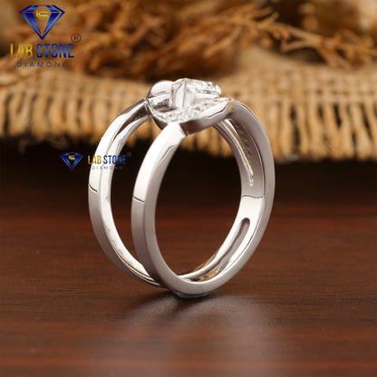 0.93 TDW Marquise & Round Cut Women's Engagement Diamond Ring