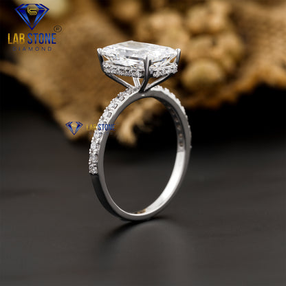 3.62 TDW Radiant & Round Cut Women's Engagement Diamond Ring