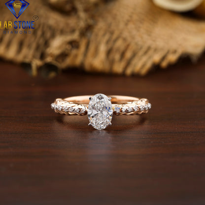 1.078 TDW Oval & Round Cut Diamond Women's Ring