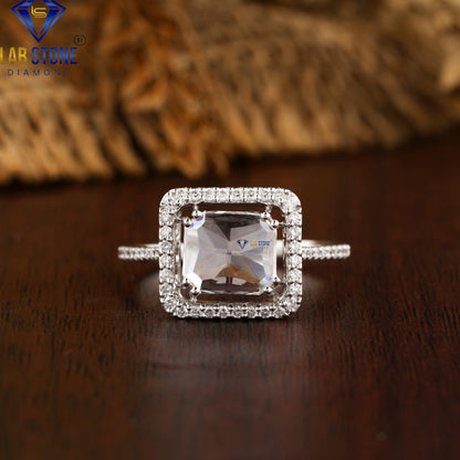 1.08 TDW Rose Cut & Round Cut Diamond Women's Engagement Ring