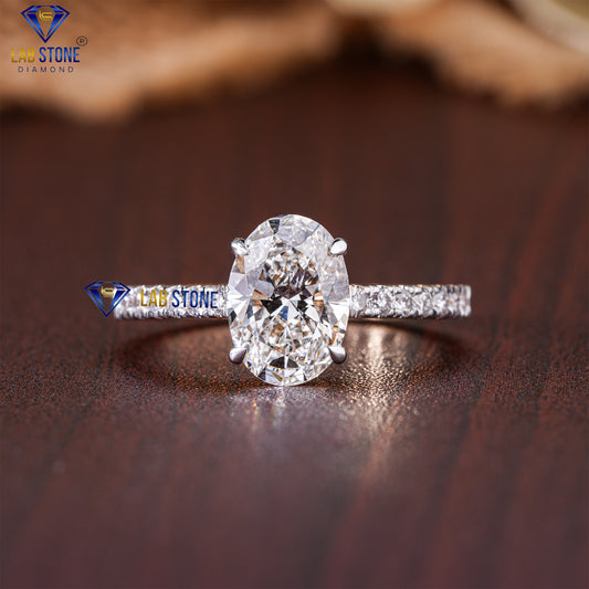 1.95 TDW Oval & Round Cut Diamond Women’s Engagement Ring