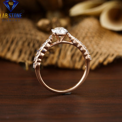 1.078 TDW Oval & Round Cut Diamond Women's Ring