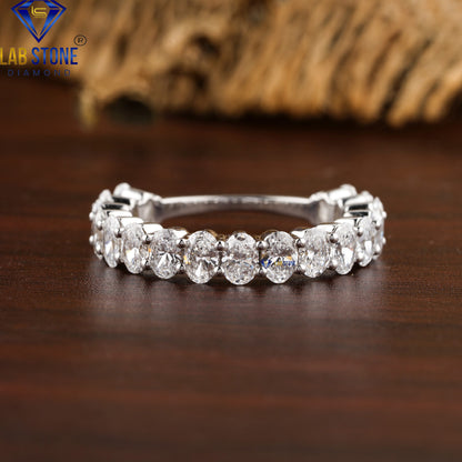 1.92 TDW Oval Cut Women’s Diamond Half Eternity Band