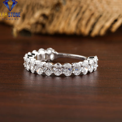 1.92 TDW Oval Cut Women’s Diamond Half Eternity Band