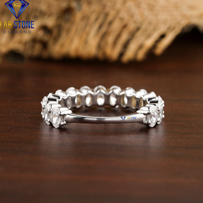 1.92 TDW Oval Cut Women’s Diamond Half Eternity Band