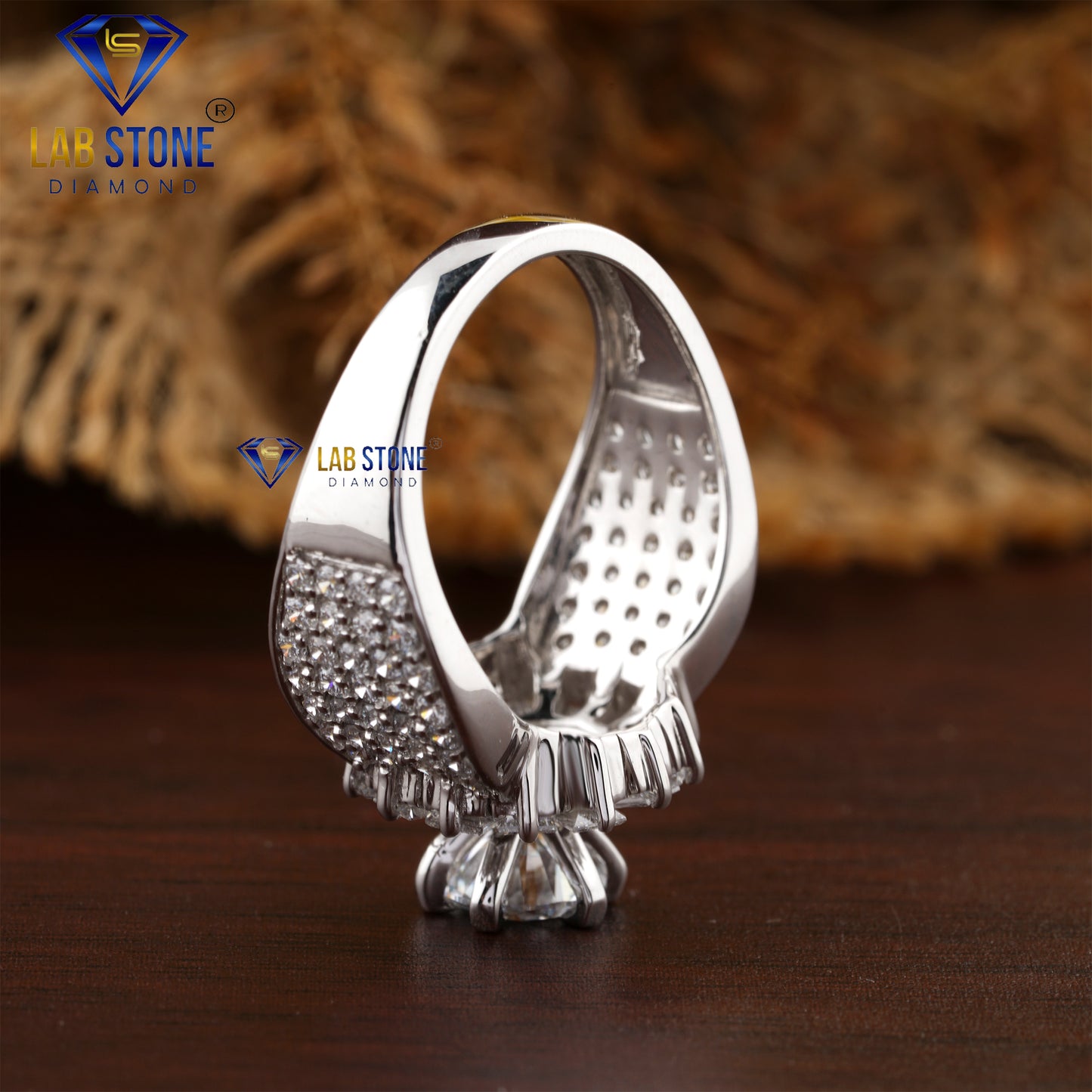 3.12 TDW Baguette and Round Diamond Ring for Women