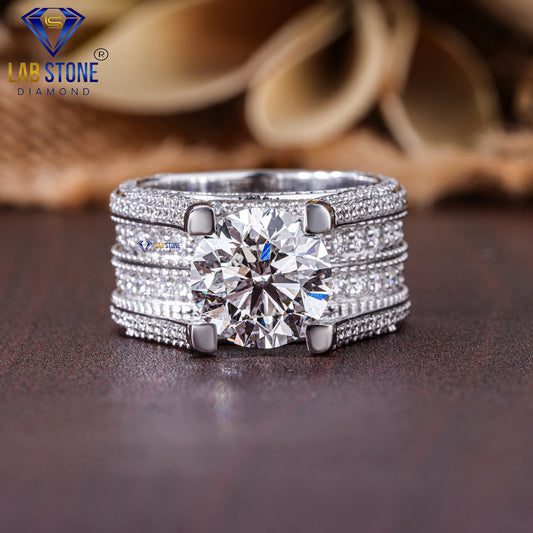 5.83 TDW Round Cut Diamond Engagement Ring for Women