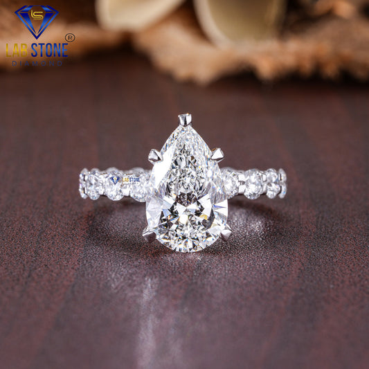 Pear & Round Cut Diamond Halo Ring 5.11 TDW