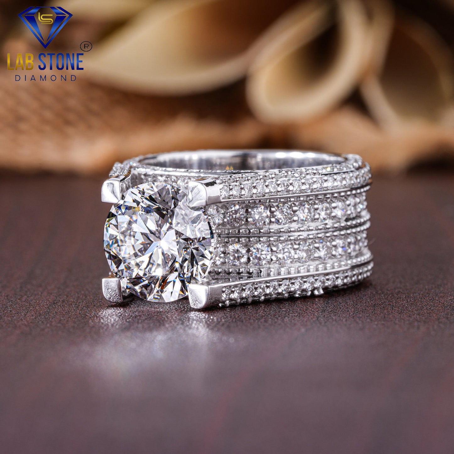 5.83 TDW Round Cut Diamond Engagement Ring for Women