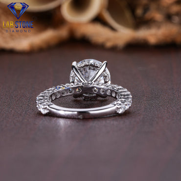 3.78 TDW Round Cut Diamond women's Hidden Halo Ring