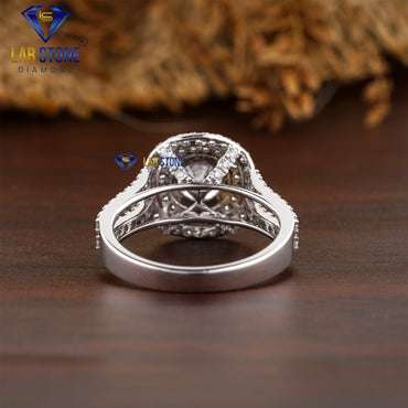 1.78 TDW Round Cut Women’s Double Halo Diamond Ring