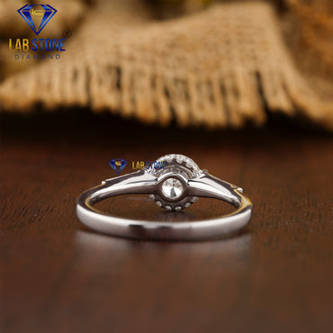 1.346 TDW Round & Tapered Baguette Cut Diamond Women's three stone Ring