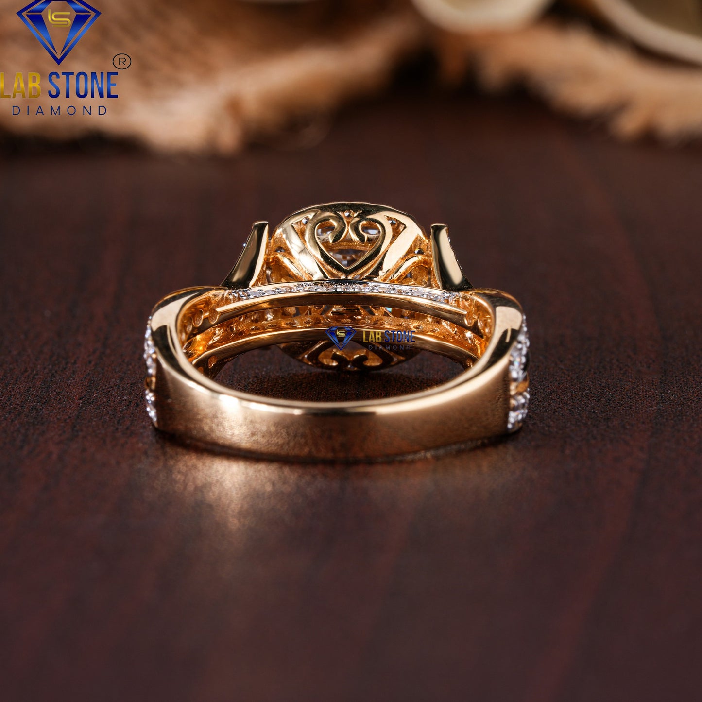 2.154 TDW Cushion & Round Cut Diamond Women's Engagement Ring