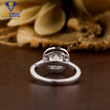 3.00 TDW Cushion & Round Cut Women’s Halo Diamond Ring