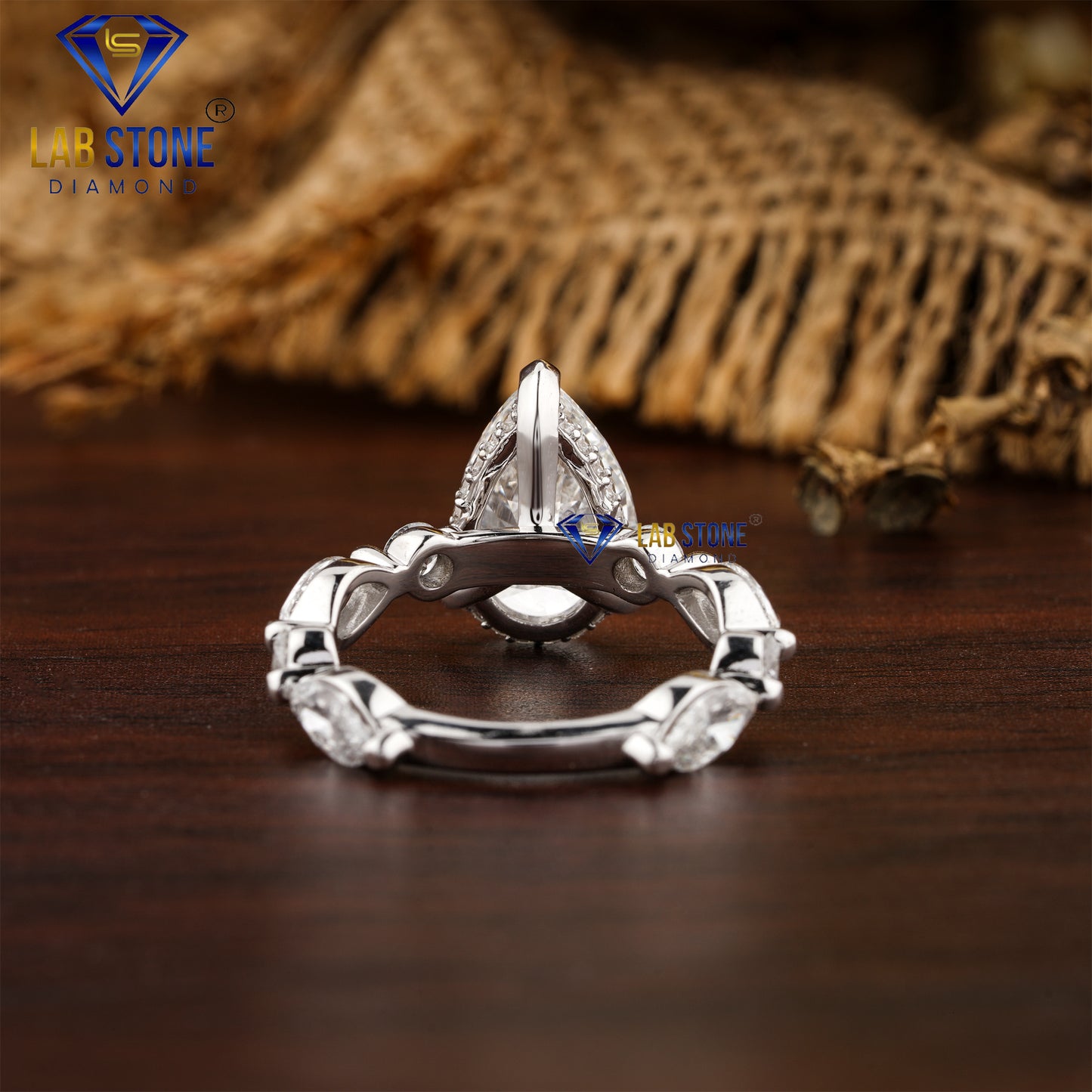 4.20 TDW Pear, Marquise & Round Cut Women’s Hidden Halo Diamond Ring