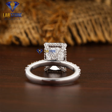 3.90 TDW Radiant & Round Cut Women’s Hidden Halo Diamond Ring