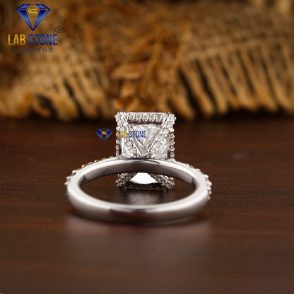 3.90 TDW Radiant & Round Cut Women’s Hidden Halo Diamond Ring