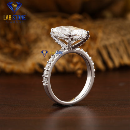 3.90 TDW Radiant & Round Cut Women’s Hidden Halo Diamond Ring