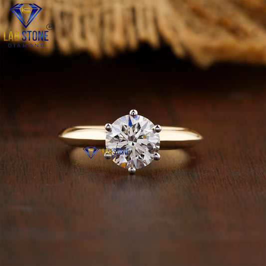 1.56 TDW Round Cut Women’s Solitaire Diamond Ring