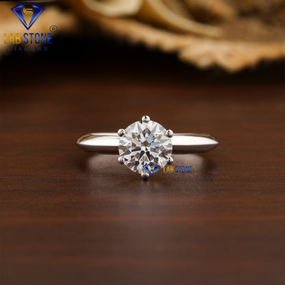 2.01 TDW Round Cut Women’s Solitaire Diamond Ring