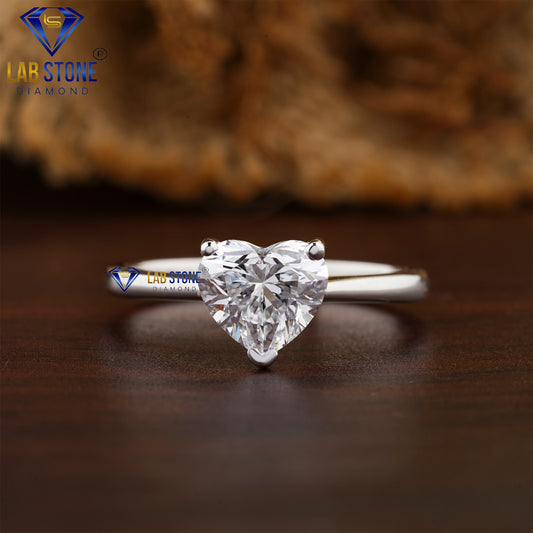 1.70 TDW Heart Cut Daimond Women’s Solitaire Ring