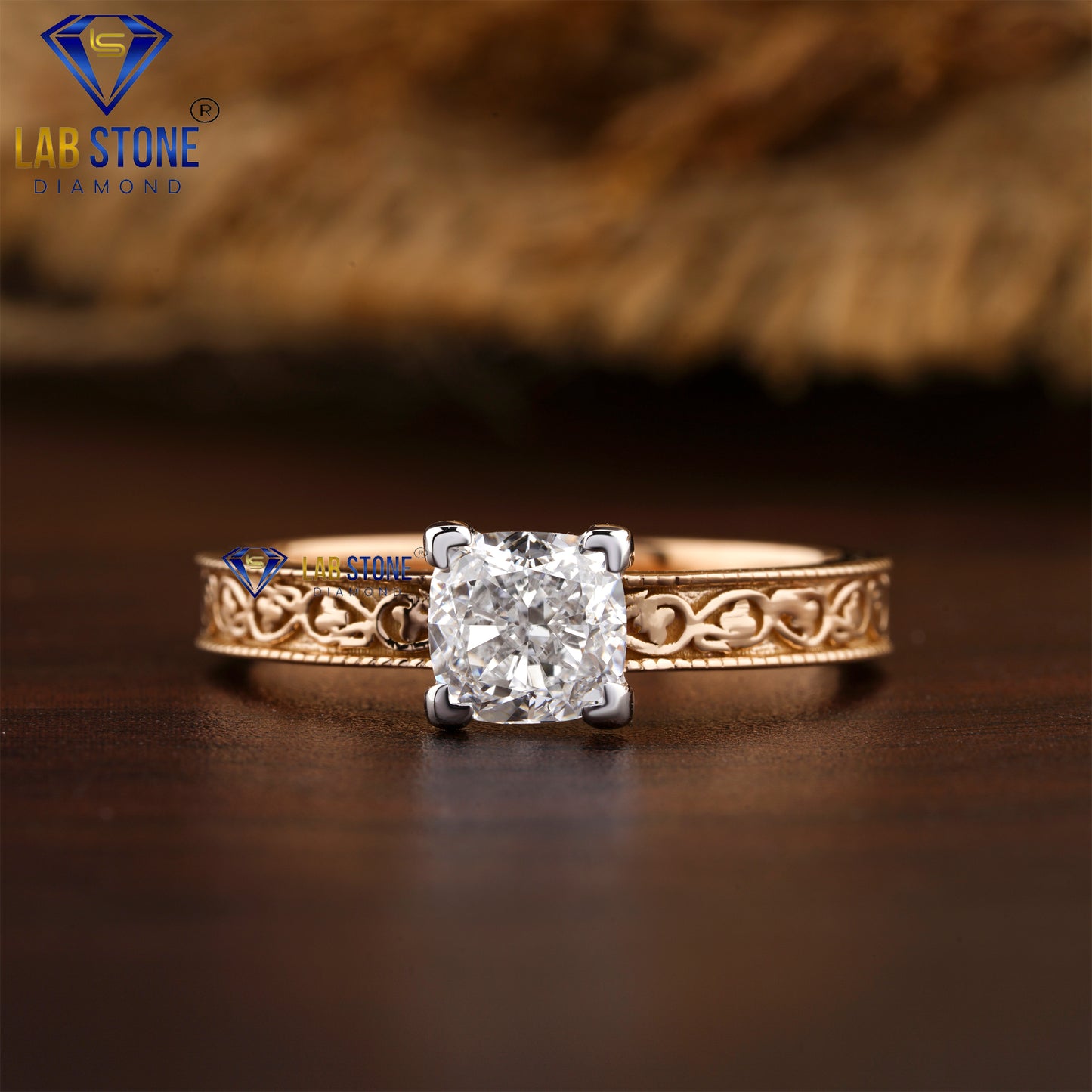 1.00 TDW Cushion Cut Daimond Women’s Solitaire Ring