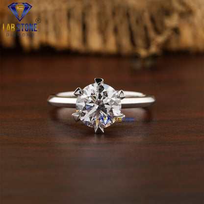 2.00 TDW Round Cut Women’s Solitaire Diamond Ring